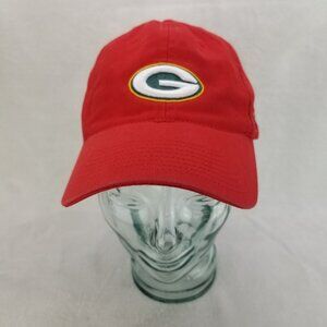 ✅Reebok Green Bay Packers Baseball Hat Red Adjustable Strapback Cap NFL Football
